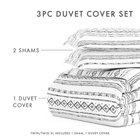 Geo Threads Pattern 3-Piece Duvet Cover Set