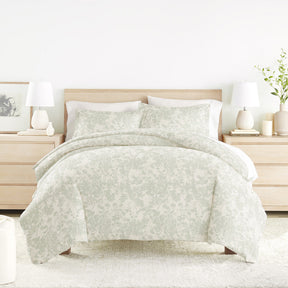 Weathered Floral Pattern 3-Piece Duvet Cover Set