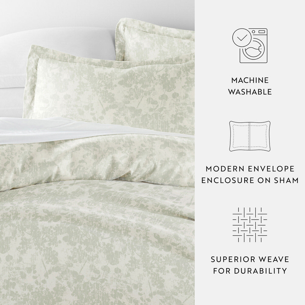 Weathered Floral Pattern 3-Piece Duvet Cover Set