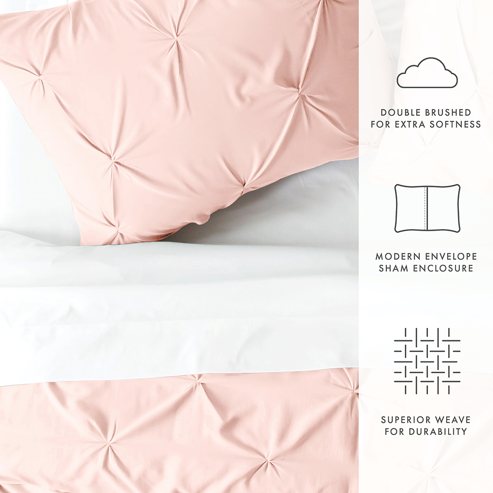 Pinch-Pleat 3-Piece Duvet Cover Set