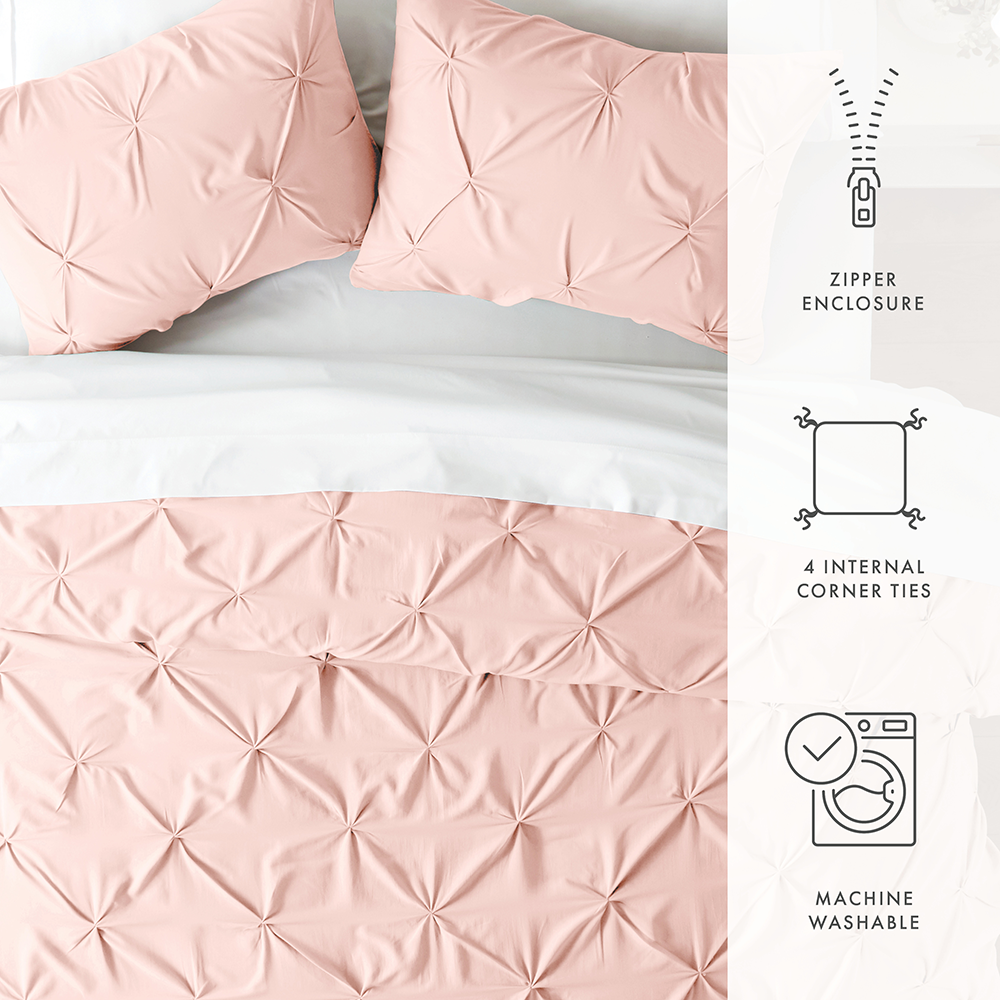 Pinch-Pleat 3-Piece Duvet Cover Set