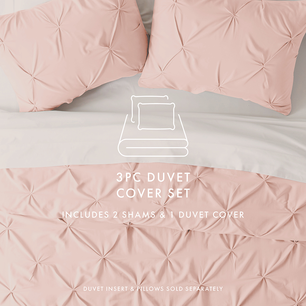 Pinch-Pleat 3-Piece Duvet Cover Set