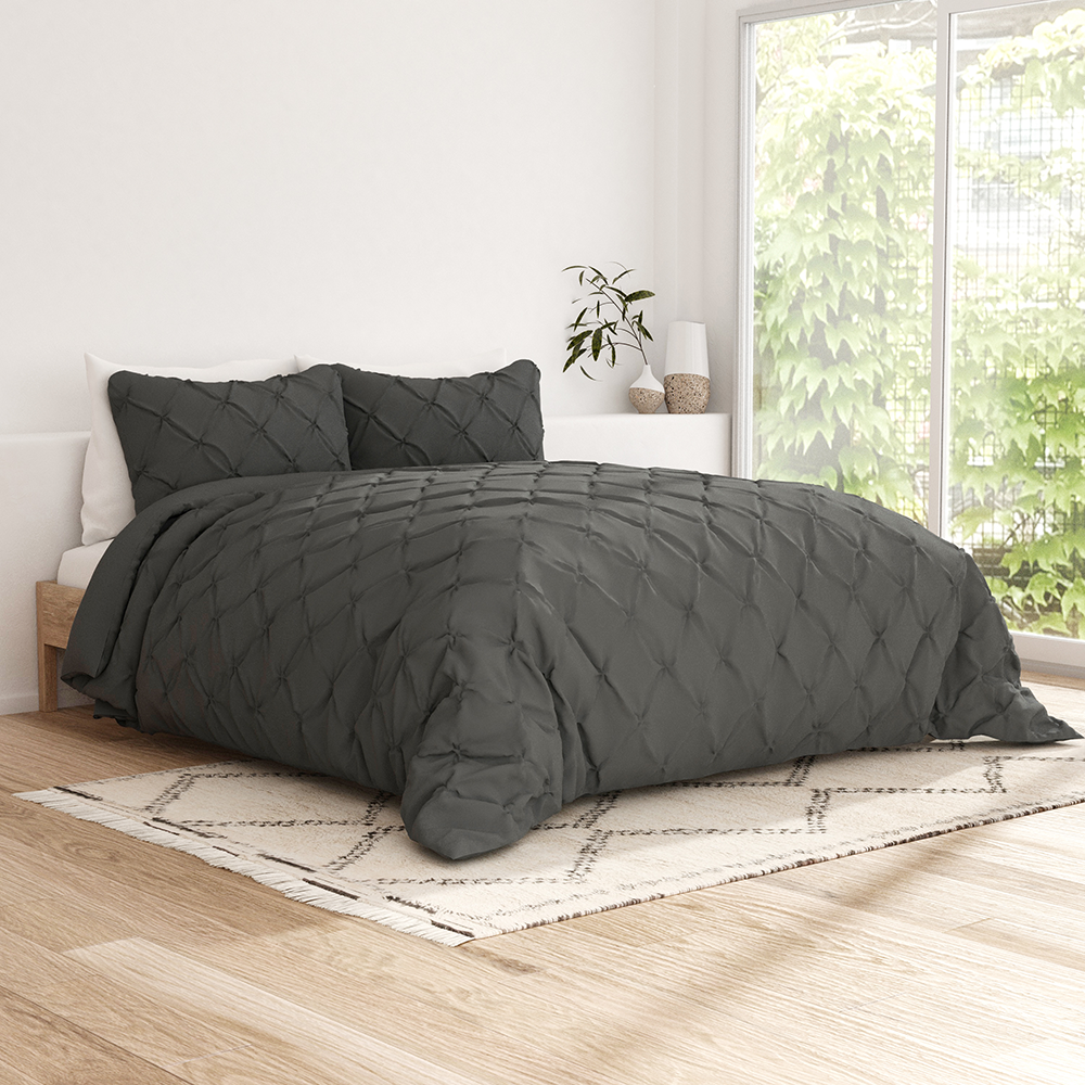 Pinch-Pleat 3-Piece Duvet Cover Set