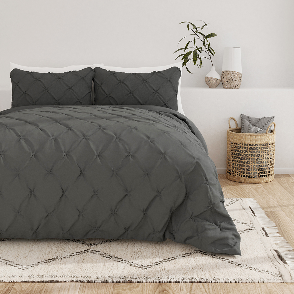 Pinch-Pleat 3-Piece Duvet Cover Set