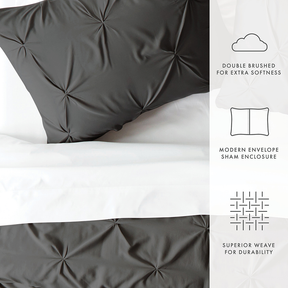 Pinch-Pleat 3-Piece Duvet Cover Set