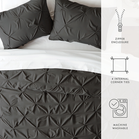 Pinch-Pleat 3-Piece Duvet Cover Set