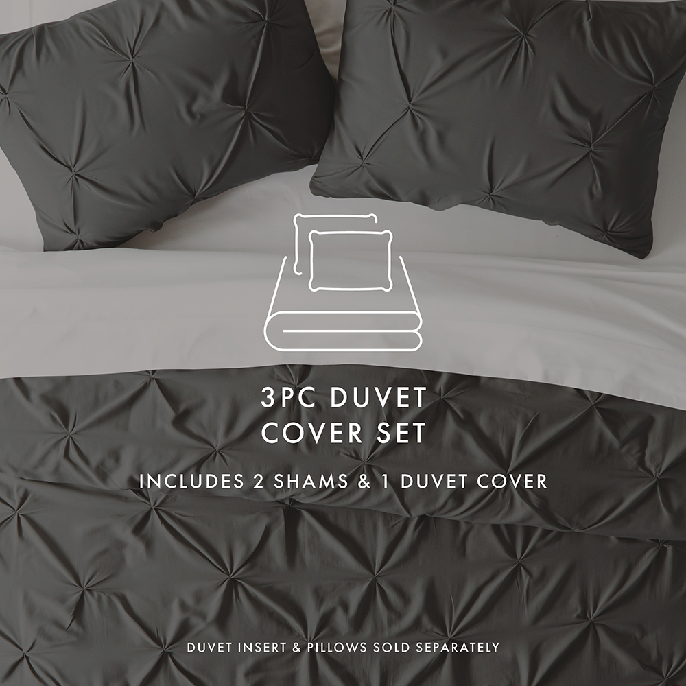 Pinch-Pleat 3-Piece Duvet Cover Set