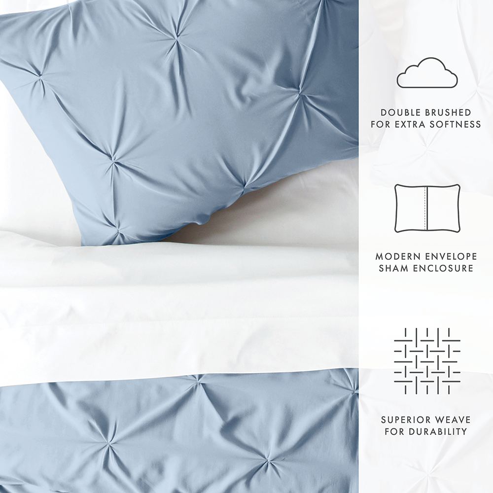 Pinch-Pleat 3-Piece Duvet Cover Set