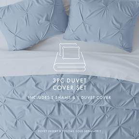 Pinch-Pleat 3-Piece Duvet Cover Set