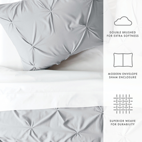 Pinch-Pleat 3-Piece Duvet Cover Set