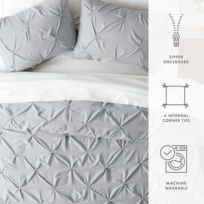 Pinch-Pleat 3-Piece Duvet Cover Set