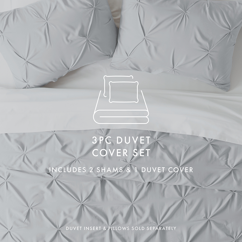 Pinch-Pleat 3-Piece Duvet Cover Set