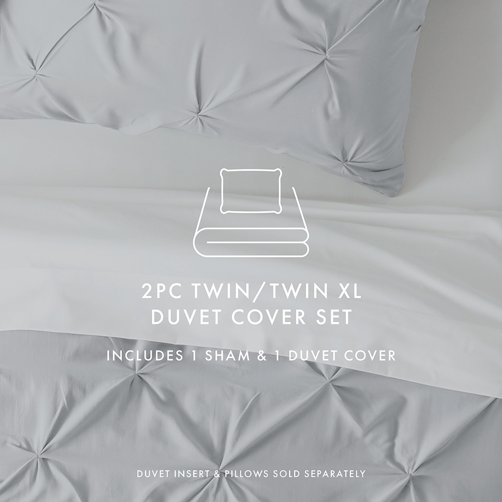 Pinch-Pleat 3-Piece Duvet Cover Set