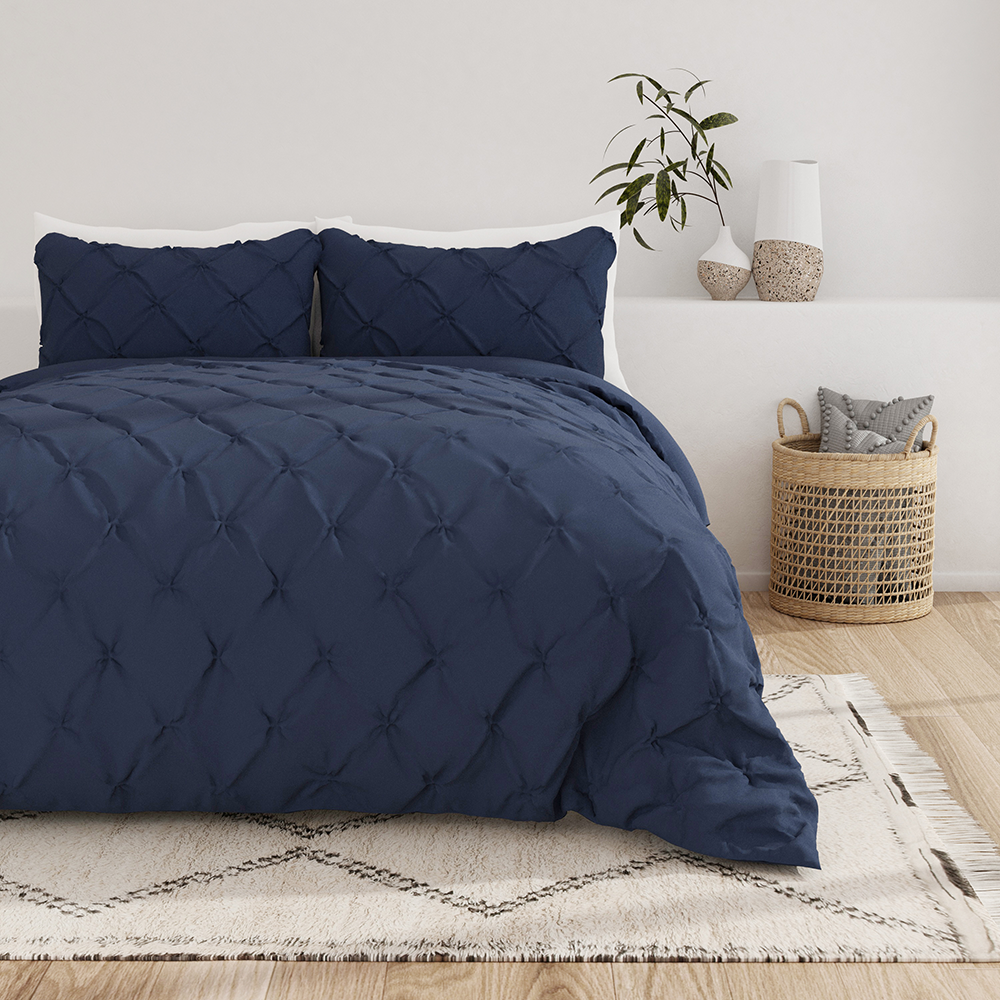 Pinch-Pleat 3-Piece Duvet Cover Set