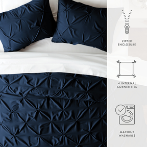 Pinch-Pleat 3-Piece Duvet Cover Set