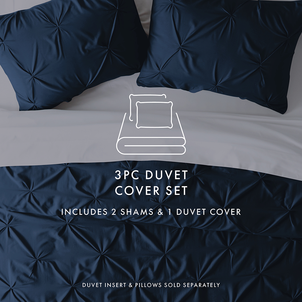 Pinch-Pleat 3-Piece Duvet Cover Set