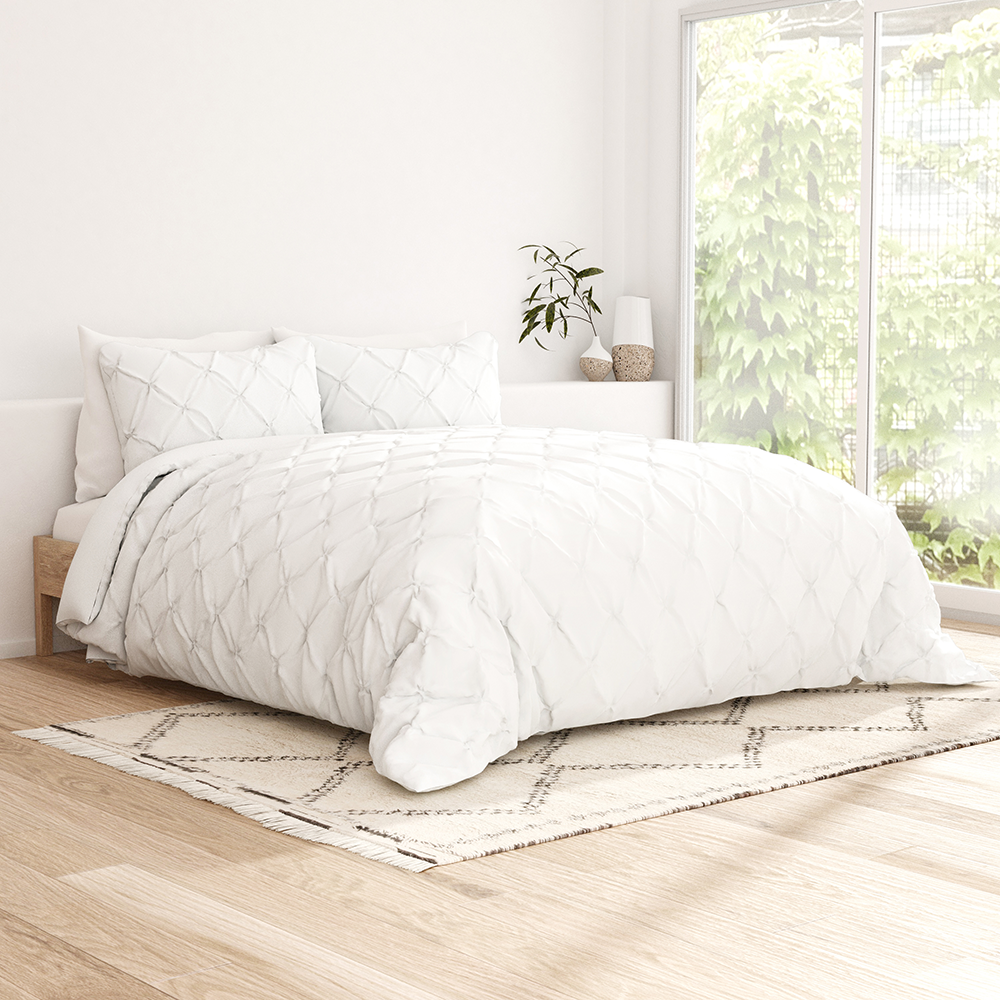 Pinch-Pleat 3-Piece Duvet Cover Set