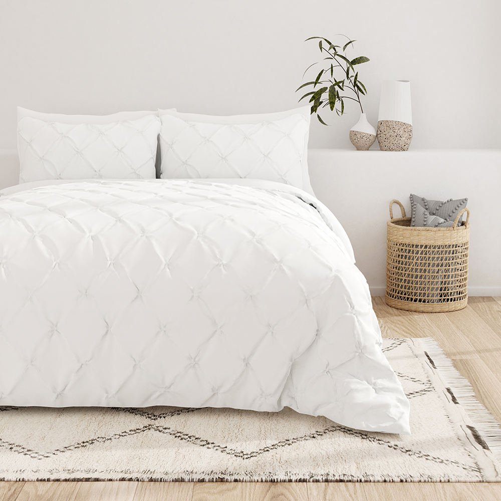 Pinch-Pleat 3-Piece Duvet Cover Set