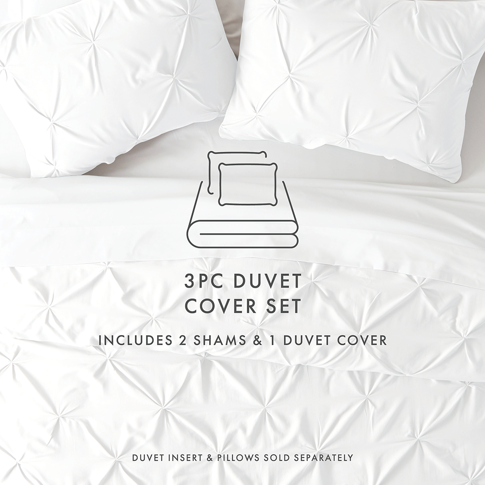 Pinch-Pleat 3-Piece Duvet Cover Set