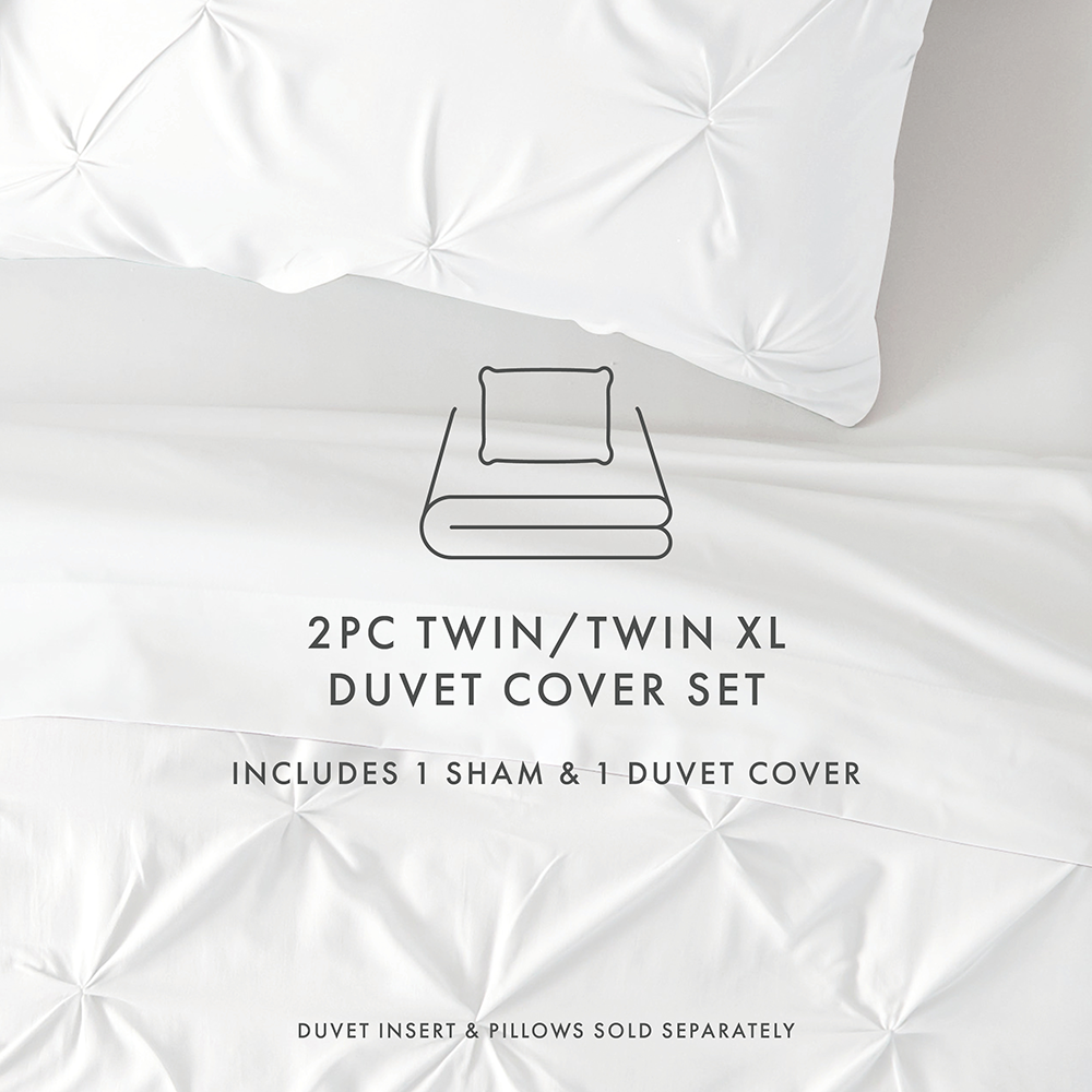 Pinch-Pleat 3-Piece Duvet Cover Set