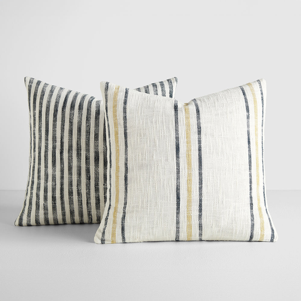 2-Pack Yarn-Dyed Bengal Stripe / Yarn-Dyed Framed Stripe Décor Throw Pillows