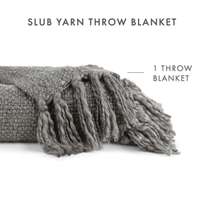 Slub-Yarn Throw Blanket