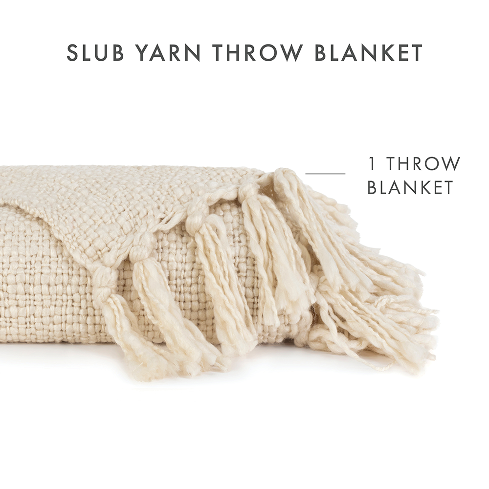 Slub-Yarn Throw Blanket