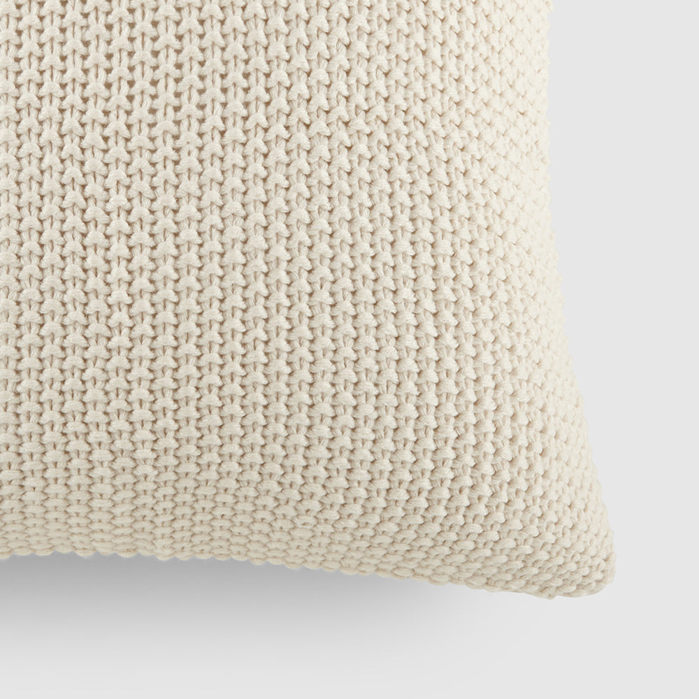 Seed Stitch Knit Throw Pillow Cover and Insert