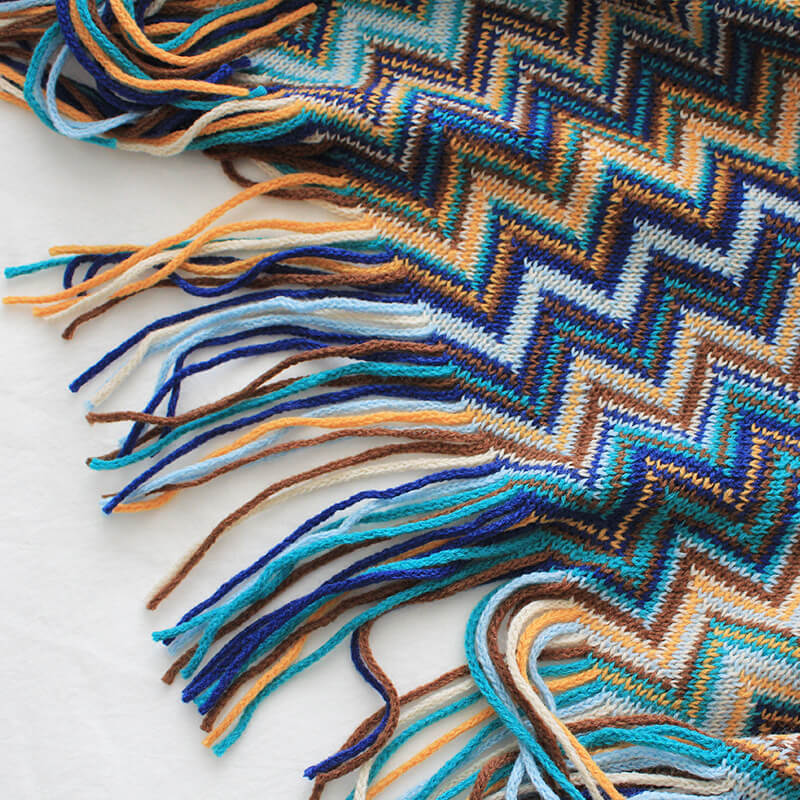 Cozy Colorful Striped Tassel Blanket