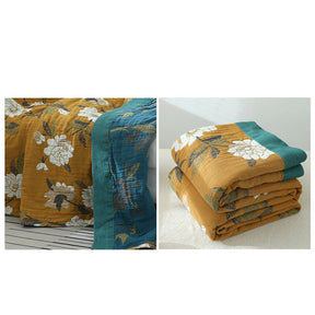 Cotton Flower Reversible Blanket Couch Cover