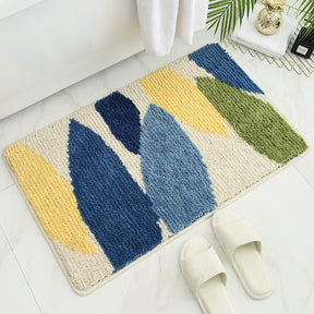 Green Leaf Print Soft Non-Slip Floor Rug