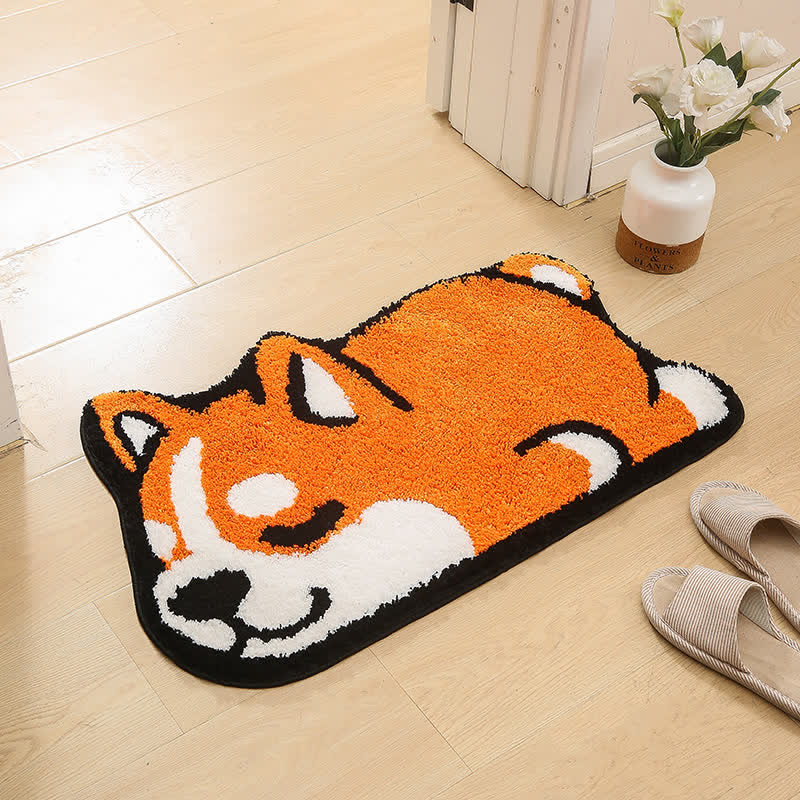 Cartoon Corgi Absorbent Decorative Bath Mat